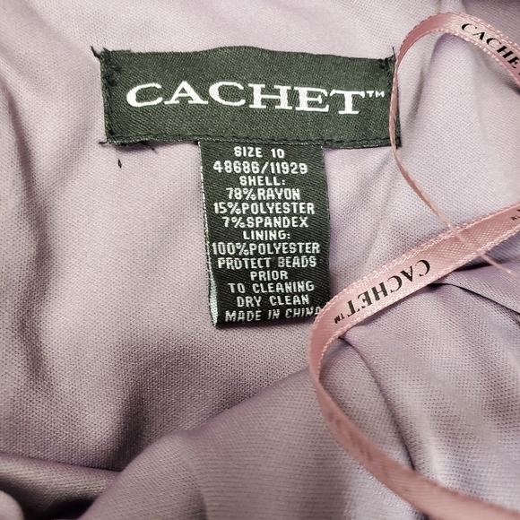 Cachet Stunning Purple Rouged Ruffled Dress 10 - Picture 14 of 14